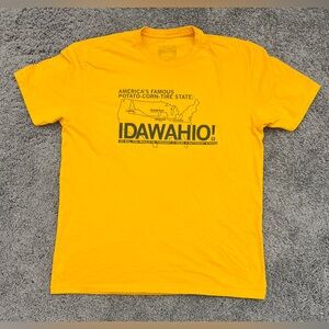 IdaWaHio RayGun Shirt Men’s Size XL Iowa Idaho Ohio Gold Funny Humor Potato Corn